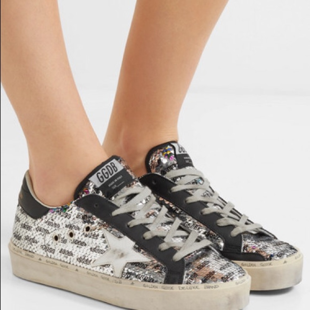 NWT Golden Goose Sequin Leather Sneakers size 39/9